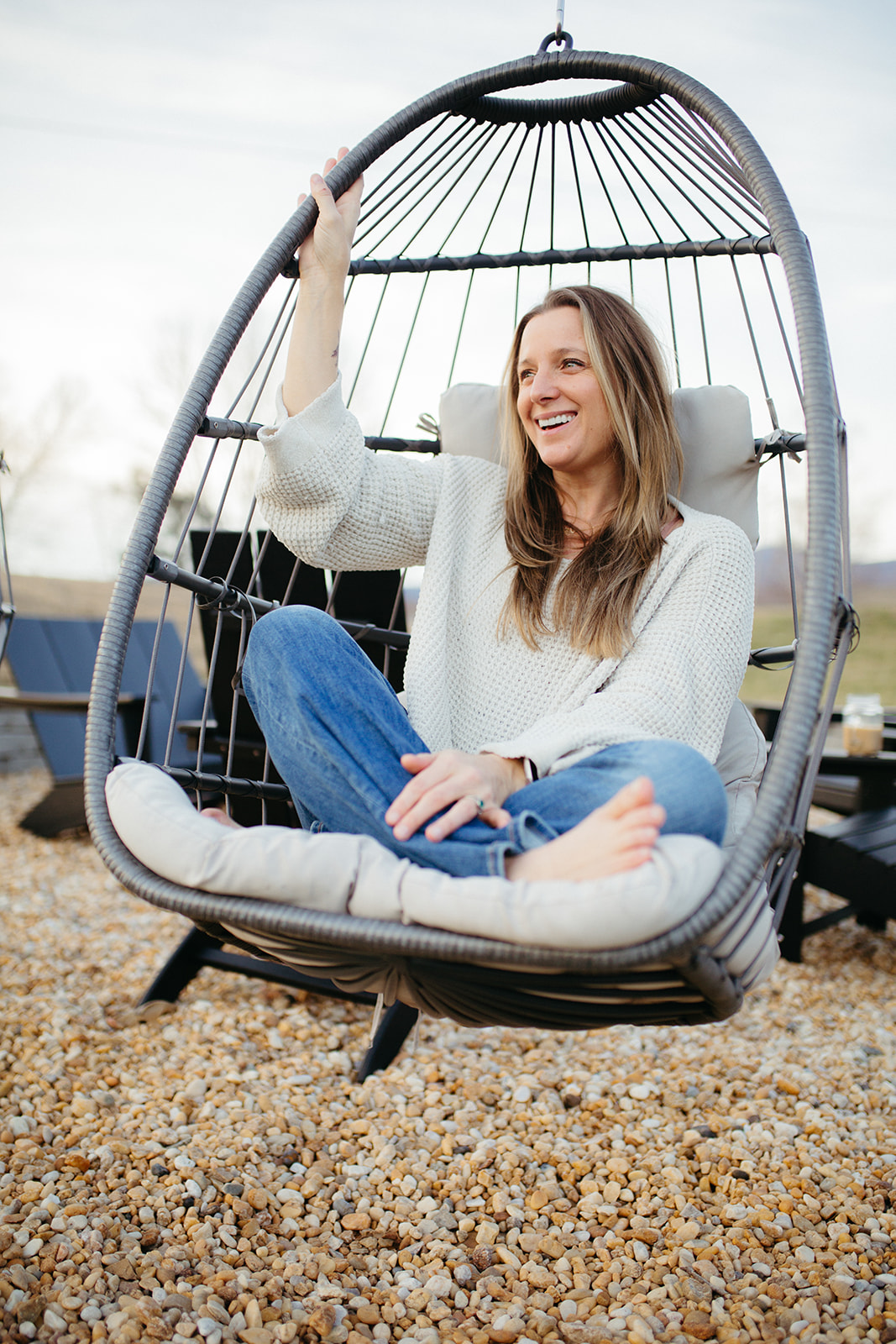 wendy enjoying outside in a hammock