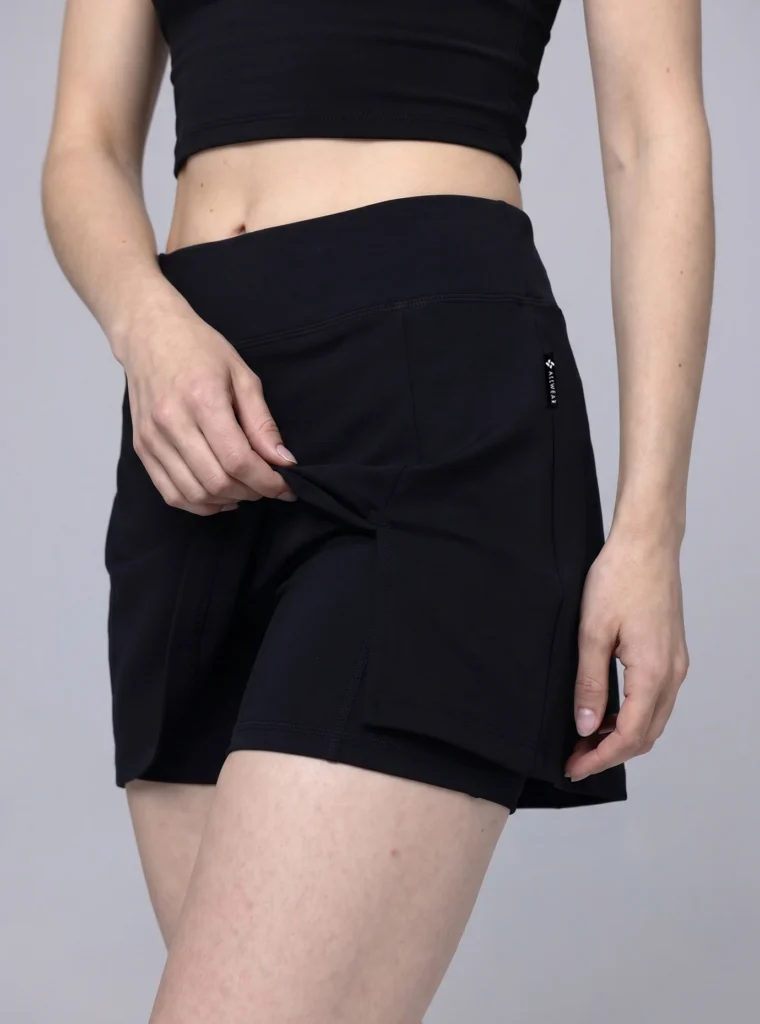 organic black skort made from bamboo